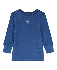 MeMoi Baby Girls Star Embroidered Textured 2 Pc Lounge Set