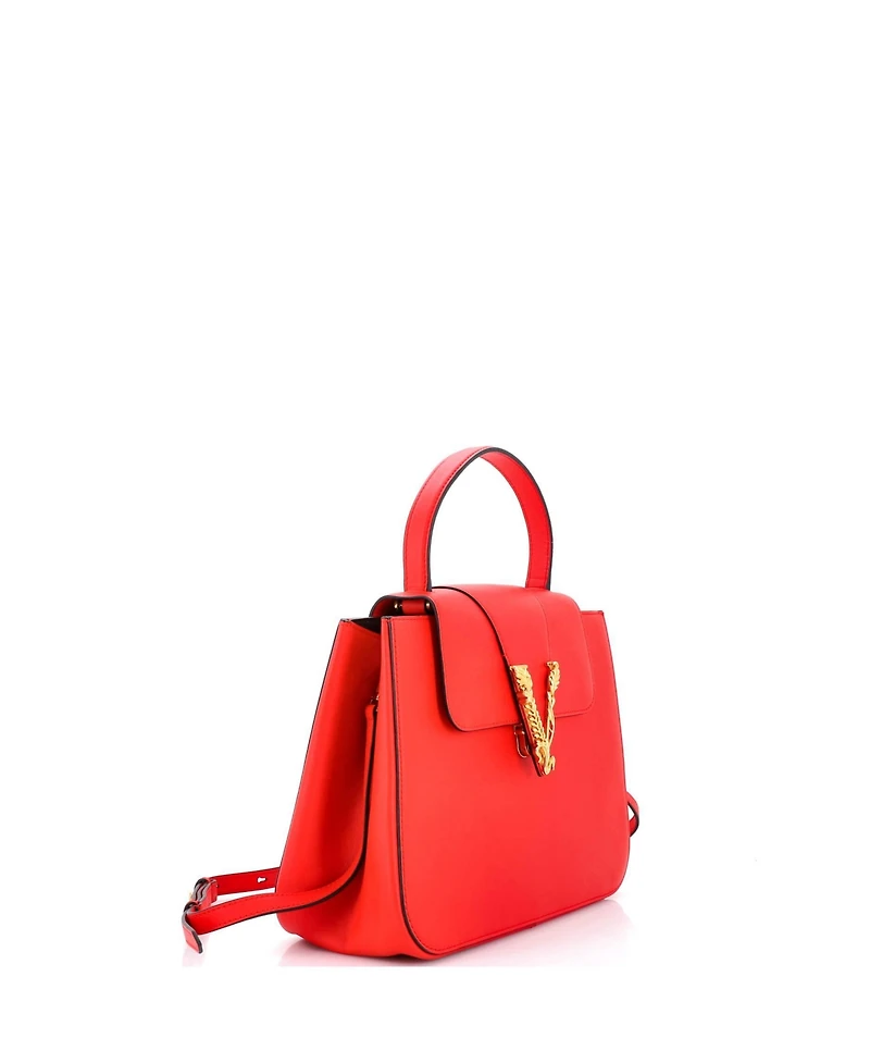 Pre-Owned Versace Medium Virtus Top Handle Bag Leather