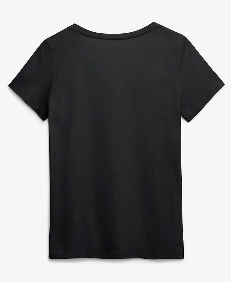 Logo Athletic Women's Black Pittsburgh Steelers Primary Logo V-Neck T-Shirt