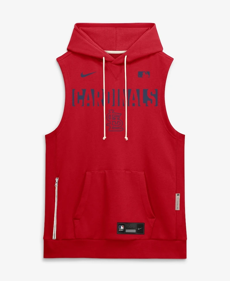 Nike Men's Red St. Louis Cardinals Authentic Collection Standard Issue Dri-fit Sleeveless Hoodie