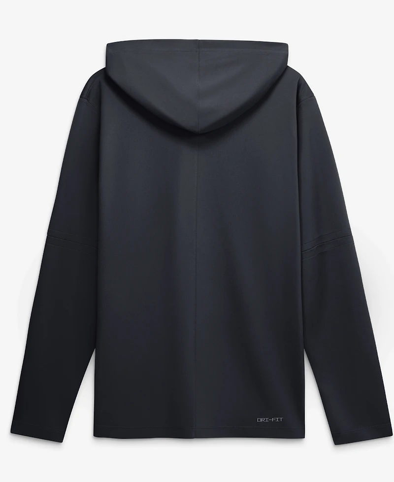 Nike Men's Navy Detroit Tigers Authentic Collection Dri-fit Long Sleeve Hooded T-Shirt