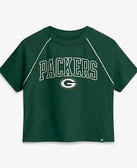 Fanatics Women's Green Bay Packers Offensive Scheme Raglan Tri-Blend Cropped Top