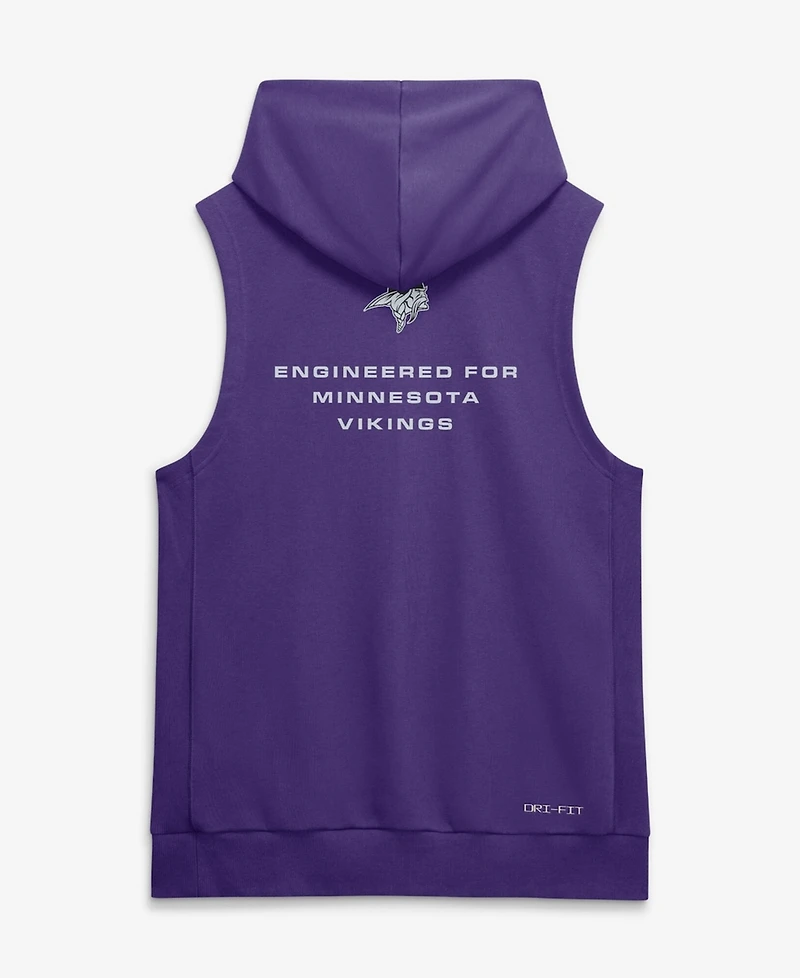 Nike Men's Purple Minnesota Vikings Sideline Standard Issue Dri-fit Sleeveless Hoodie