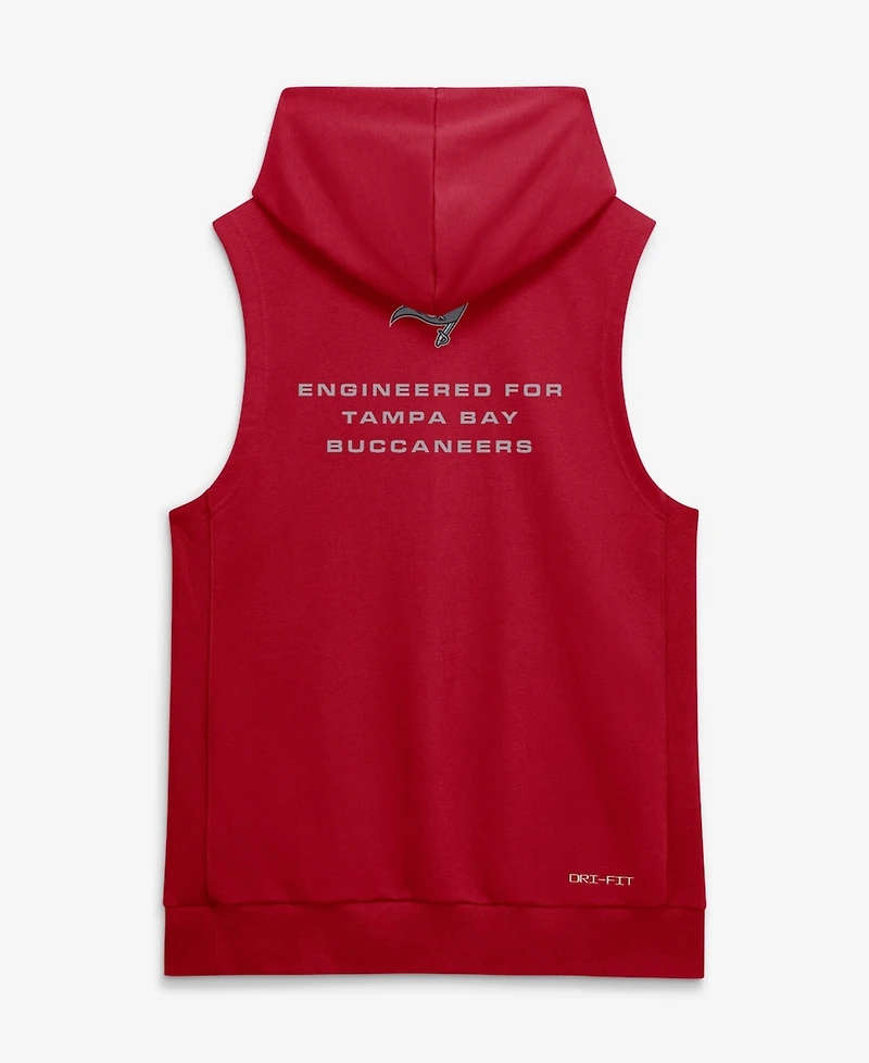 Nike Men's Red Tampa Bay Buccaneers Sideline Standard Issue Dri-fit Sleeveless Hoodie