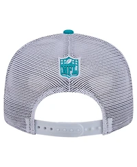 New Era Men's Aqua Miami Dolphins Core Team 9FIFTY Trucker Snapback Hat
