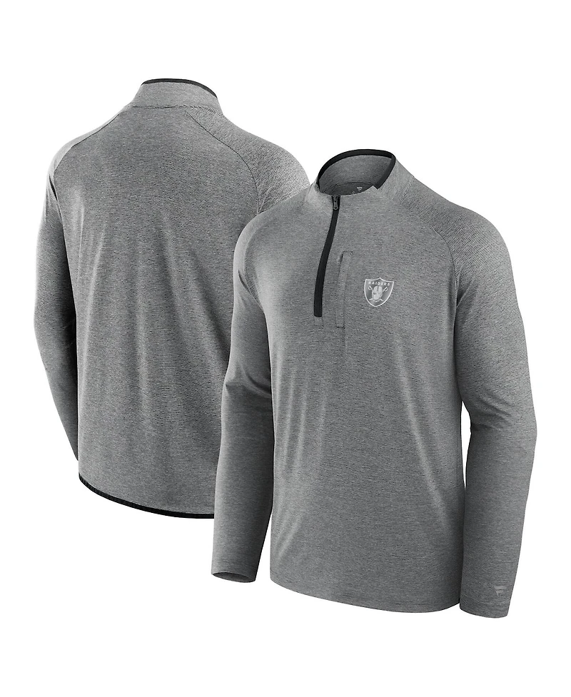 Fanatics Men's and Women's Charcoal Las Vegas Raiders Front Office Performance Primary Quarter-Zip Jacket