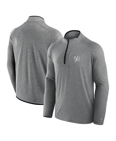 Fanatics Men's and Women's Charcoal Las Vegas Raiders Front Office Performance Primary Quarter-Zip Jacket