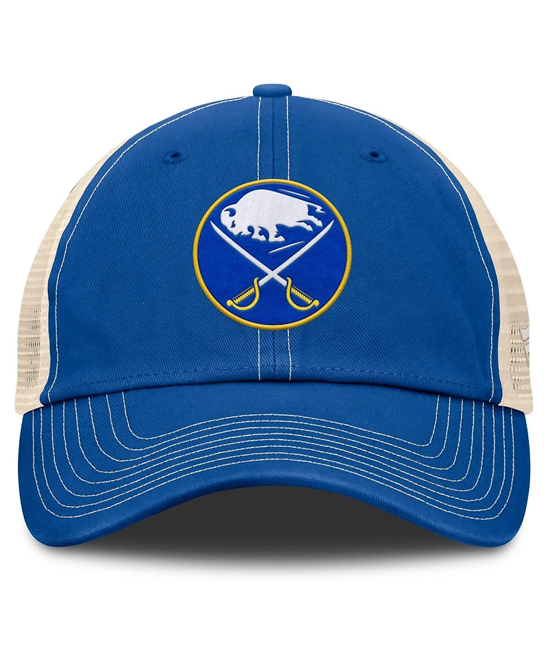 Fanatics Men's Royal/Natural Buffalo Sabres Rival Trucker Adjustable Hat