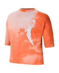 Nike Women's Orange Wnba Team 13 Shadow-Dye Boxy Cropped T-Shirt