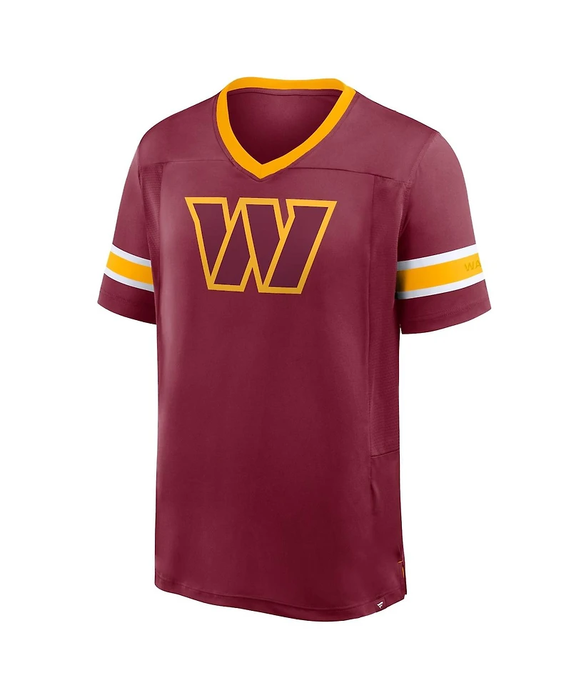 Fanatics Men's Burgundy Washington Commanders Hometown Premium Hashmark V-Neck T-Shirt