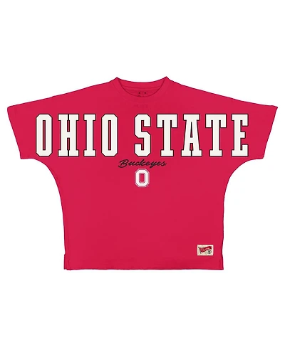 Pressbox Women's Scarlet Ohio State Buckeyes Flannigan Oversized T-Shirt