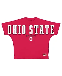 Pressbox Women's Scarlet Ohio State Buckeyes Flannigan Oversized T-Shirt