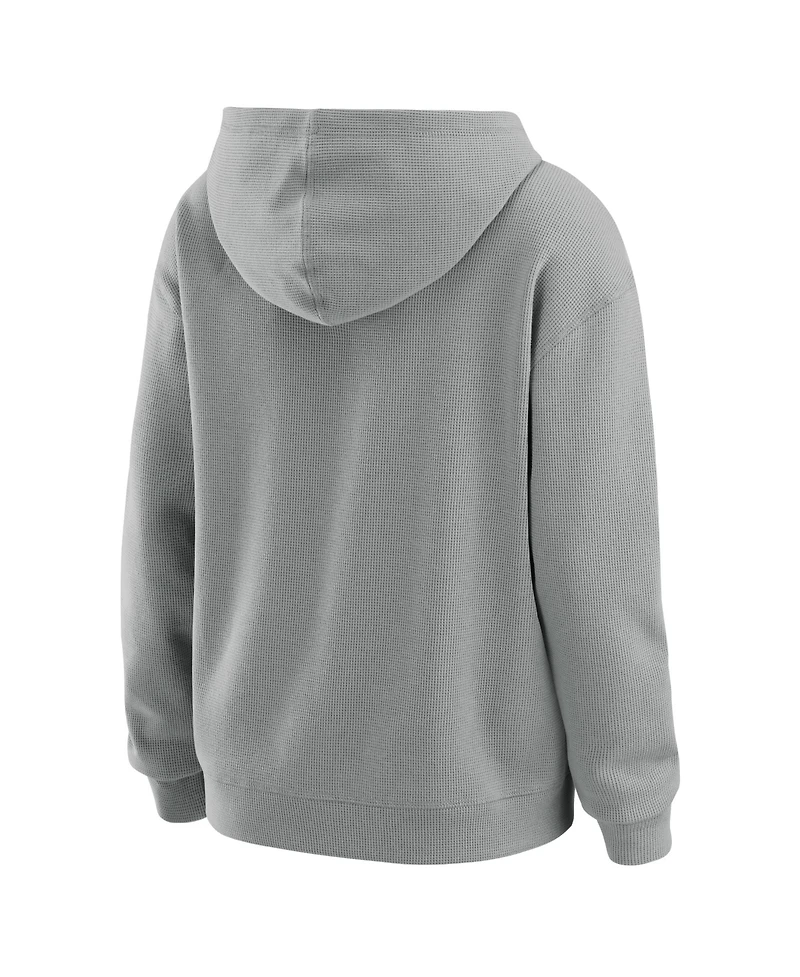 Wear by Erin Andrews Women's Gray New York Yankees Plus Waffle-Knit Long-Sleeve Hoodie Lounge Pant Set