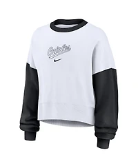 Nike Women's White/Black Baltimore Orioles Oversized High Hip Fleece Sweatshirt