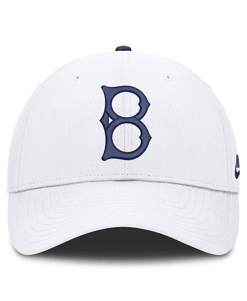 Nike Men's White Brooklyn Dodgers Cooperstown Collection Club Dri-fit Adjustable Hat