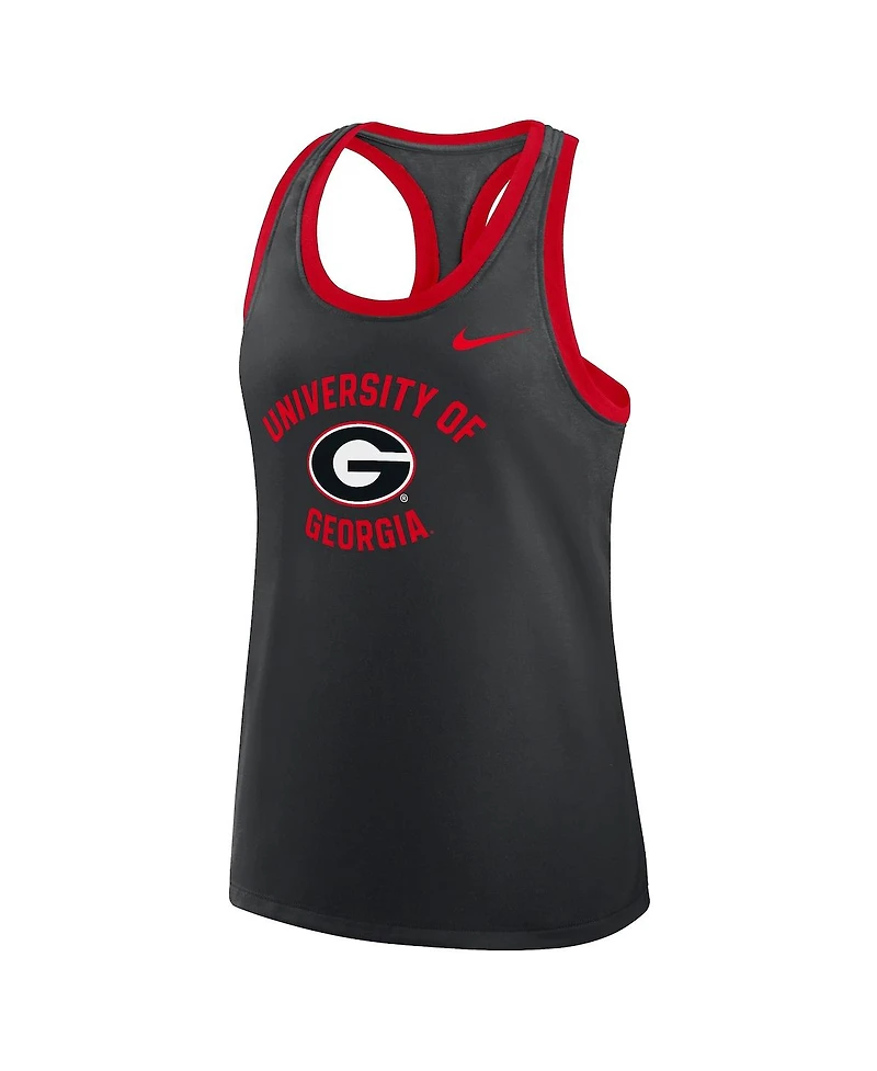 Nike Women's Black Georgia Bulldogs Uni Name Tri-Blend Dri-fit Tank Top
