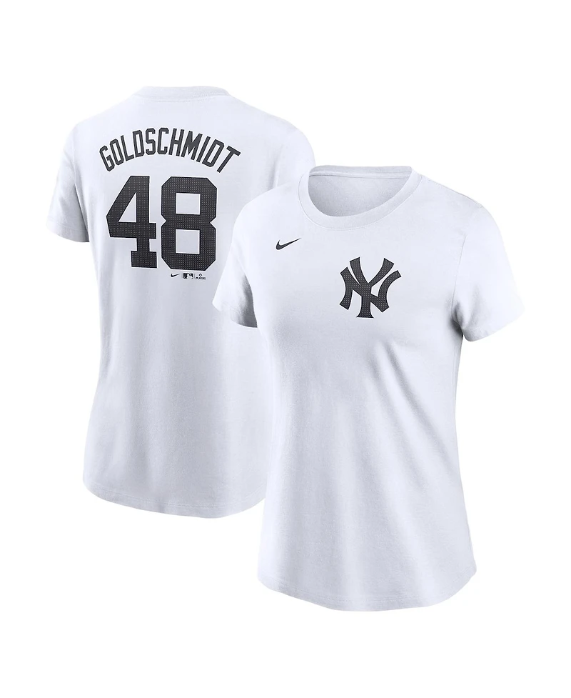 Nike Women's Paul Goldschmidt White New York Yankees Cooperstown Collection Fuse Name Number T-Shirt