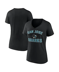 Logo Athletic Women's Black San Jose Sharks Arch Victory V-Neck T-Shirt