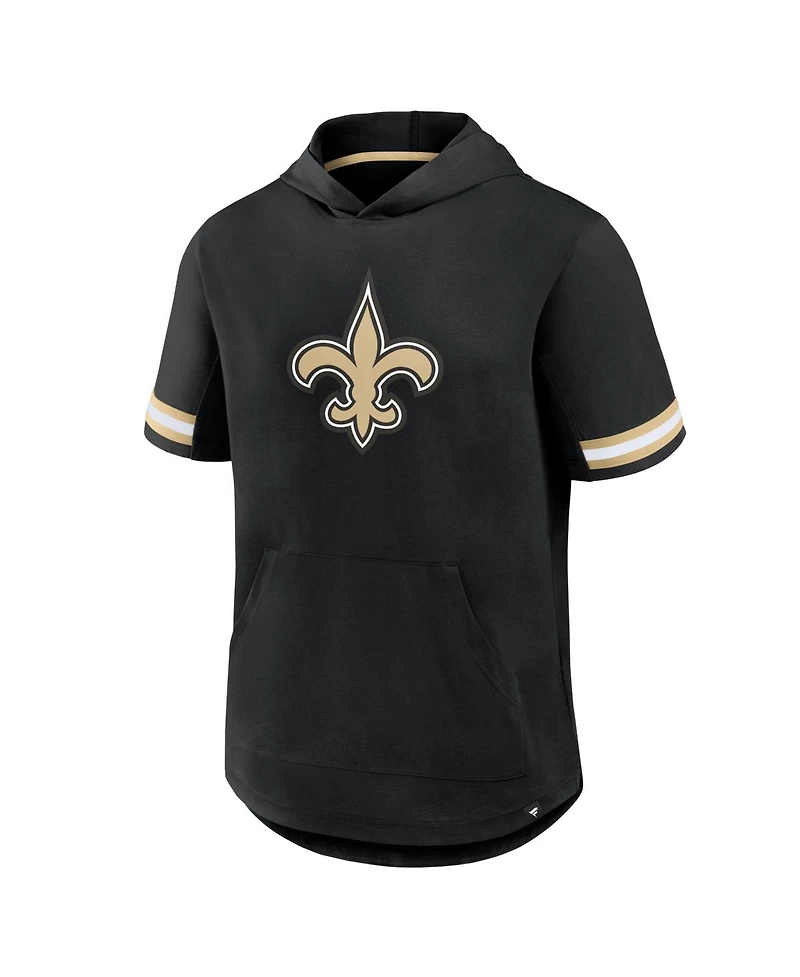 Fanatics Men's Black New Orleans Saints Optimal Play Short Sleeve Hooded T-Shirt