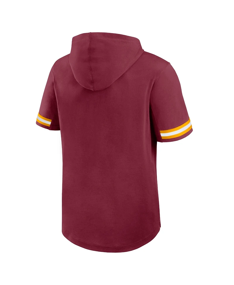 Fanatics Men's Burgundy Washington Commanders Optimal Play Short Sleeve Hooded T-Shirt