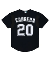 Mitchell & Ness Men's Miguel Cabrera Black Florida Marlins 2003 Cooperstown Mesh Batting Practice Button-Up Jersey
