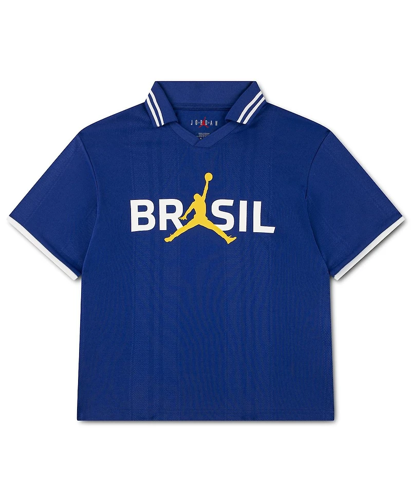 Jordan Big Boys and Girls Royal Brazil National Team Polo Shirt