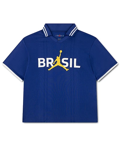 Jordan Big Boys and Girls Royal Brazil National Team Polo Shirt