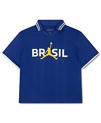 Jordan Big Boys and Girls Royal Brazil National Team Polo Shirt