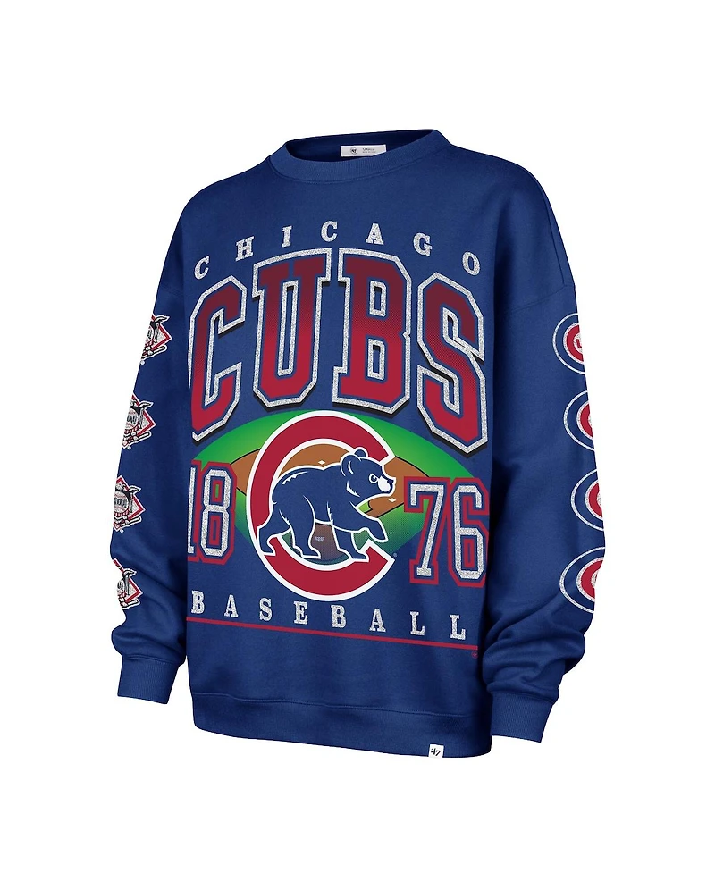 '47 Brand Women's Royal Chicago Cubs Trendy Team Go Big Oversized Sweatshirt