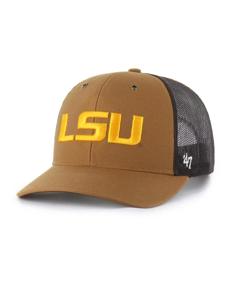 '47 Brand X Carhartt Men's and Women's Brown Lsu Tigers Trucker Adjustable Hat