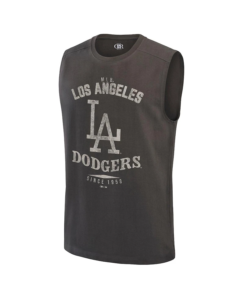 Fanatics Men's Charcoal Los Angeles Dodgers Muscle Tank Top