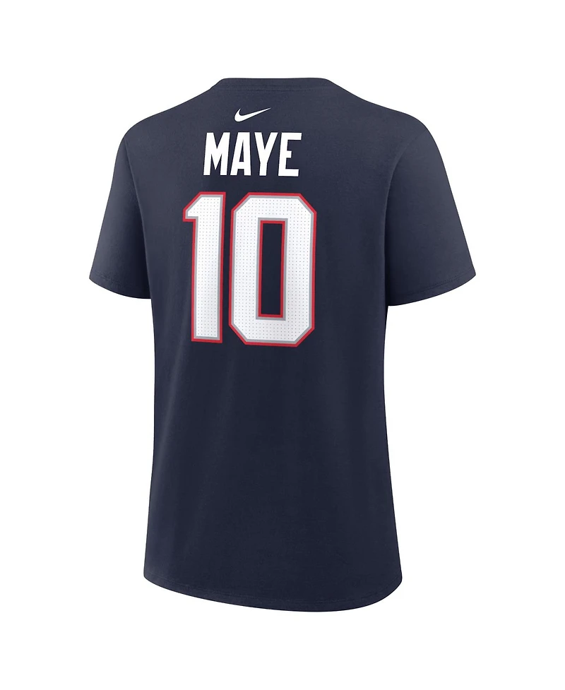 Nike Women's Drake Maye Navy New England Patriots Player Name Number T-Shirt