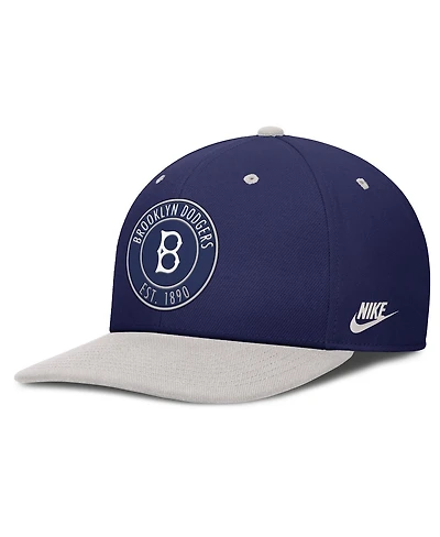 Nike Men's Navy/Silver Brooklyn Dodgers Cooperstown Collection Pro Dri-fit Snapback Hat