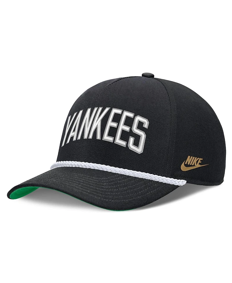 Nike Men's Black New York Yankees Cooperstown Collection Rise Adjustable Hat