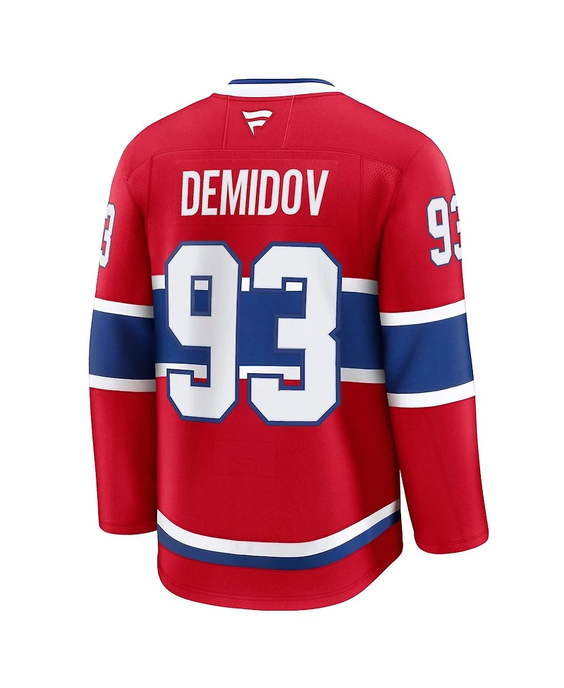 Fanatics Men's Ivan Demidov Red Montreal Canadiens Home Premium Jersey