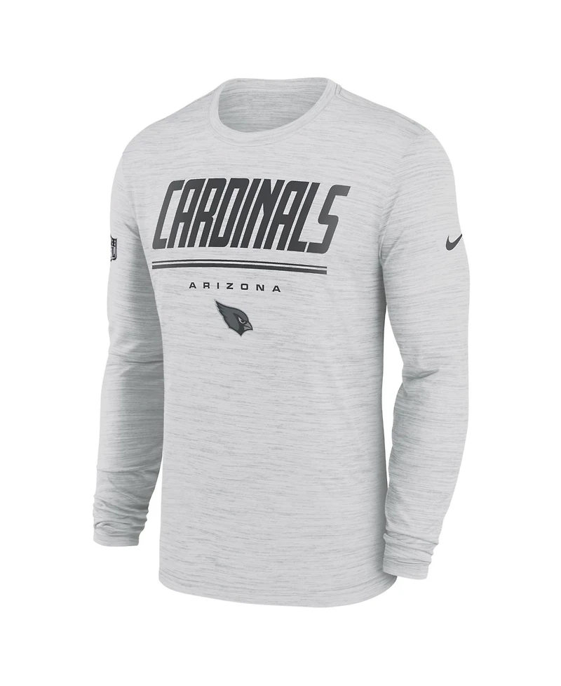 Nike Men's White Arizona Cardinals Sideline Offensive Transition Velocity Dri-fit Long Sleeve T-Shirt