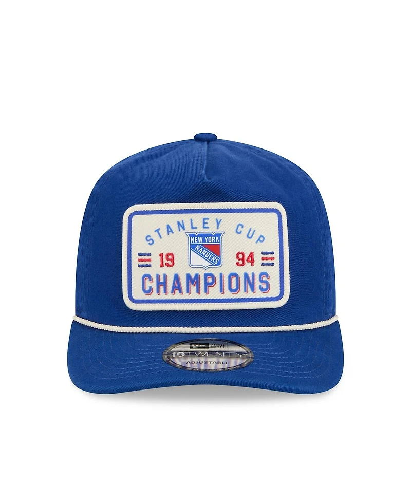 New Era Men's Blue New York Rangers Throwback Stanley Cup Champions Side Patch 19TWENTY Adjustable Hat
