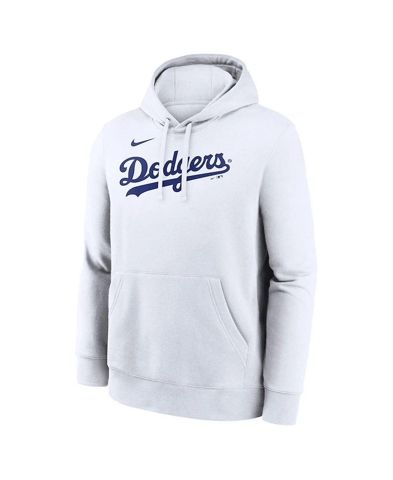 Nike Men's White Los Angeles Dodgers Dri-Fit Club Hoodie