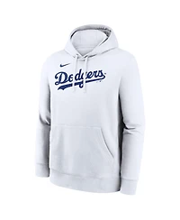 Nike Men's White Los Angeles Dodgers Dri-Fit Club Hoodie