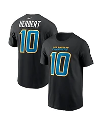 Nike Men's Justin Herbert Black Los Angeles Chargers Carbon Name Number T-Shirt