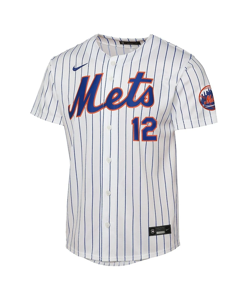 Nike Big Boys and Girls Francisco Lindor White New York Mets Home Stadium Player Jersey