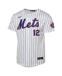 Nike Big Boys and Girls Francisco Lindor White New York Mets Home Stadium Player Jersey