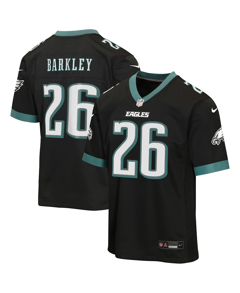Nike Big Boys and Girls Saquon Barkley Black Philadelphia Eagles Alternate Game Jersey