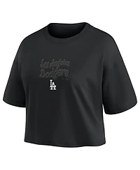 Fanatics Women's Los Angeles Dodgers Blackout Wave Cropped Top