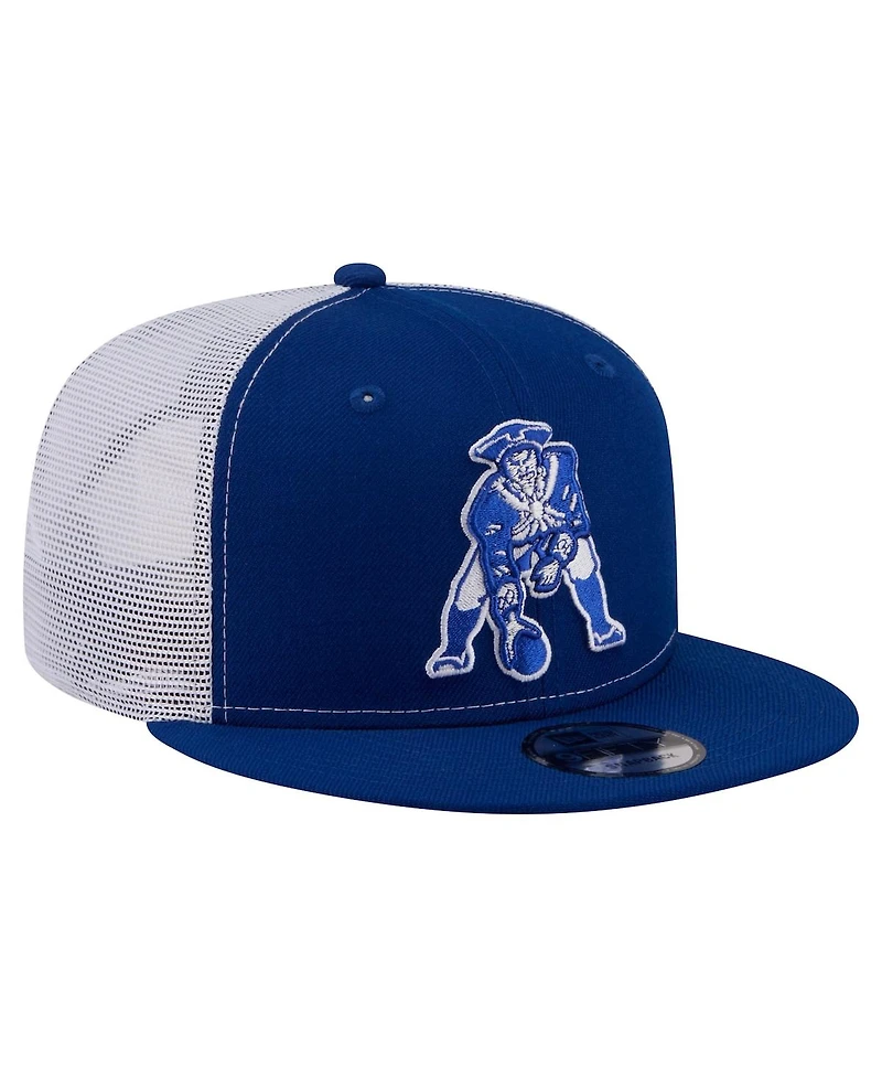 New Era Men's Royal New England Patriots Core Team 9FIFTY Trucker Snapback Hat