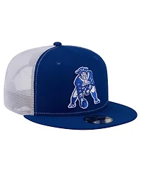 New Era Men's Royal New England Patriots Core Team 9FIFTY Trucker Snapback Hat