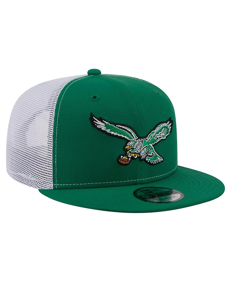 New Era Men's Kelly Green Philadelphia Eagles Core Team 9FIFTY Trucker Snapback Hat