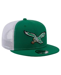 New Era Men's Kelly Green Philadelphia Eagles Core Team 9FIFTY Trucker Snapback Hat