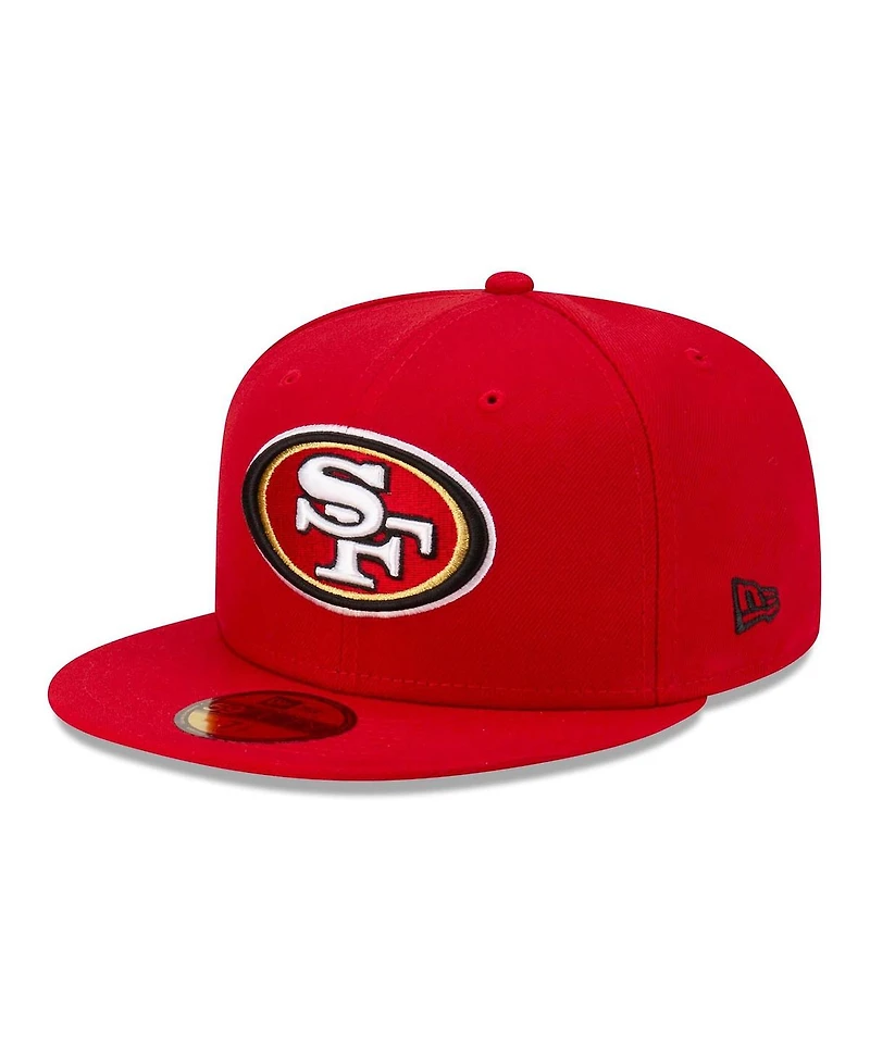New Era Men's Scarlet San Francisco 49ers 80th Anniversary Side Patch 59FIFTY Fitted Hat