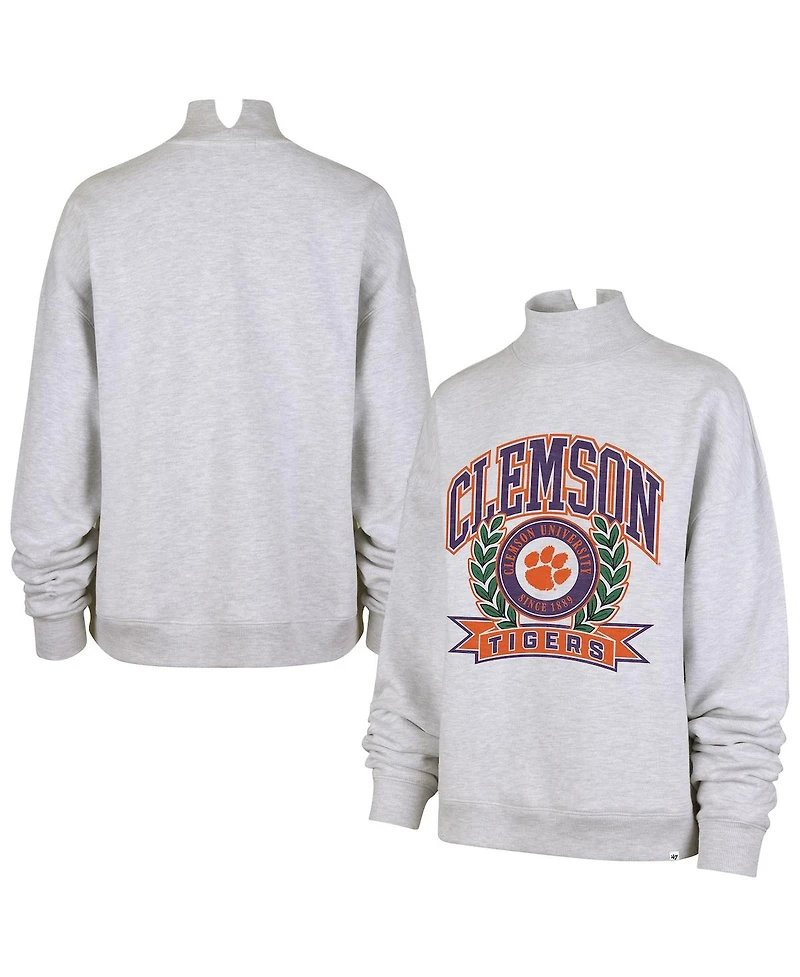 '47 Brand Women's Gray Clemson Tigers Laurel Arch Mock Neck Sweatshirt